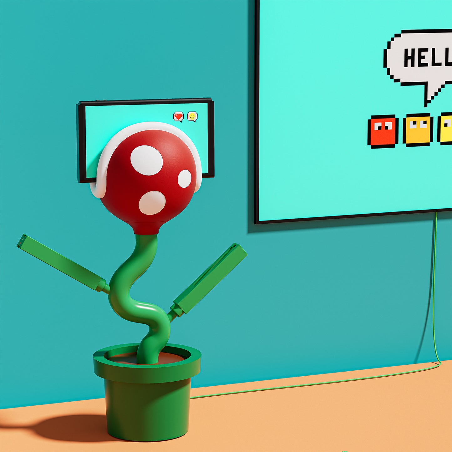 POWKONG Plantdock Nintendo Switch Dock with Joy-Con Charger Piranha 7