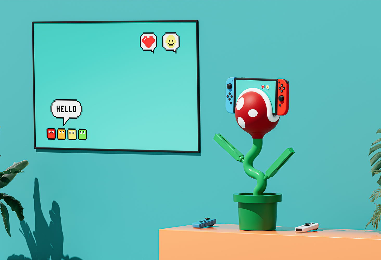 POWKONG Plantdock Nintendo Switch Dock with Joy-Con Charger Piranha MT 5 - Casting screem