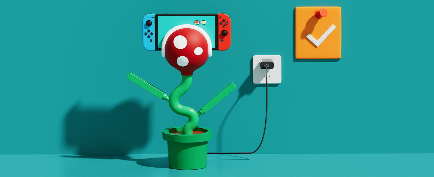 POWKONG Plantdock Nintendo Switch Dock with Joy-Con Charger Piranha PC 4 - Ensure charging safety