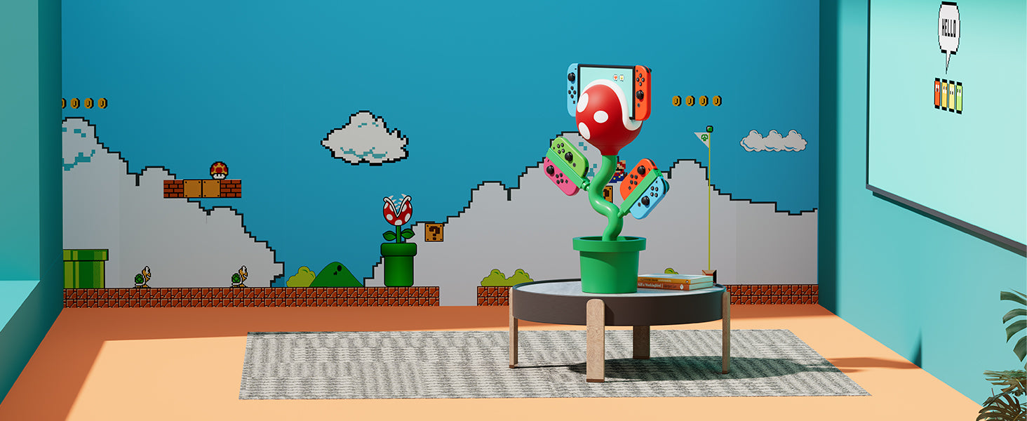 POWKONG Plantdock Nintendo Switch Dock with Joy-Con Charger Piranha PC 6 - Unique game style