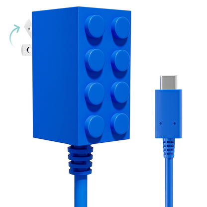 POWKONG Brickgeek 65W Switch/Switch2 Power Adapter - Blue