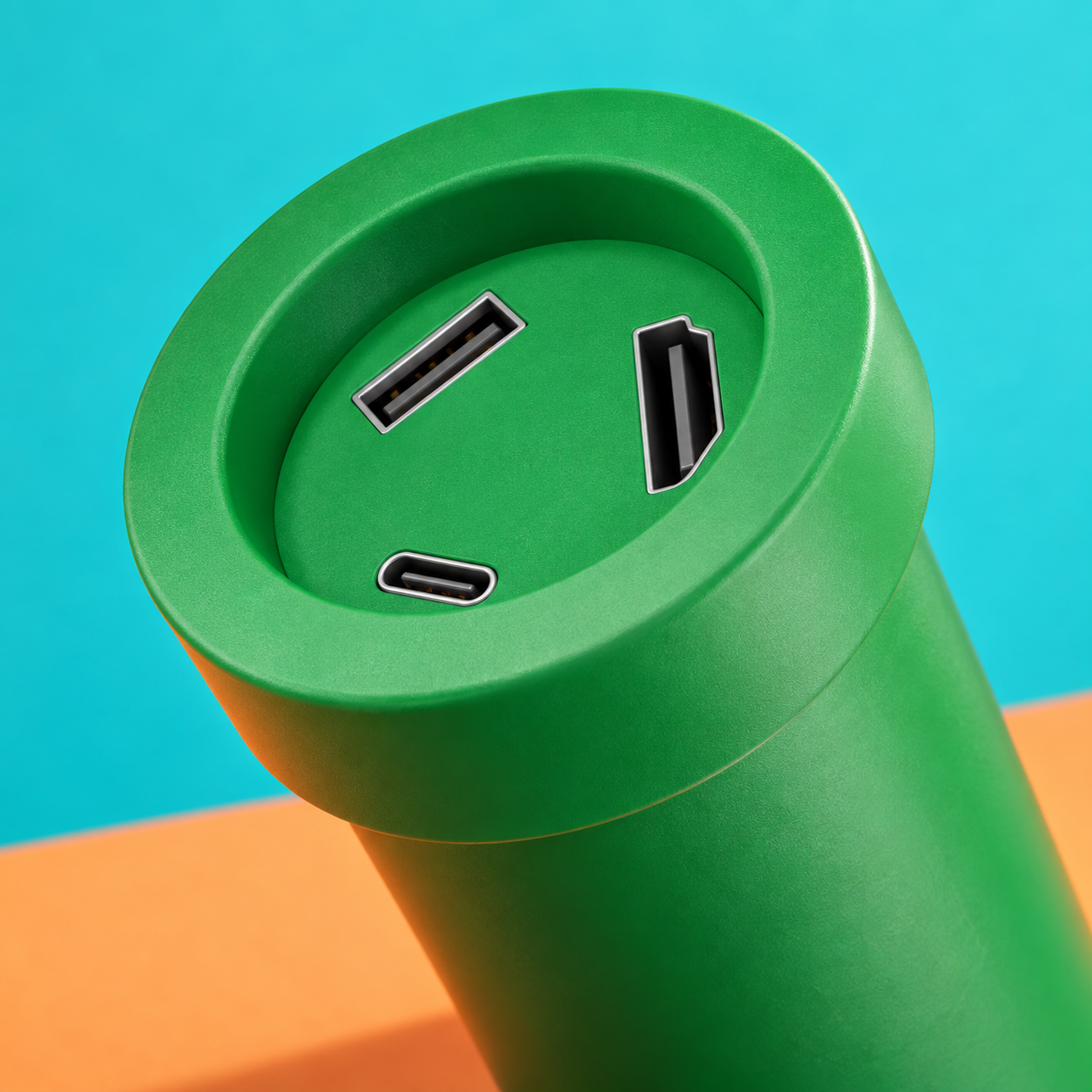 POWKONG Pipe Dock HDMI USB-C and USB-A ports